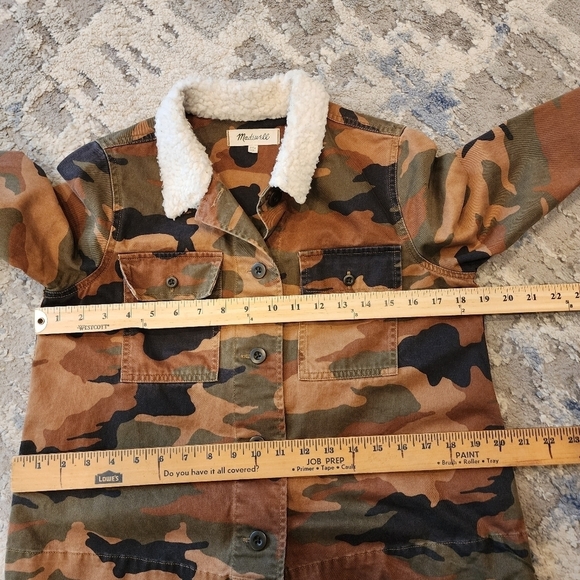 Madewell Northward Cropped Army Jacket in Cottontail Camo: Sherpa Edition. XXS. - Picture 15 of 16